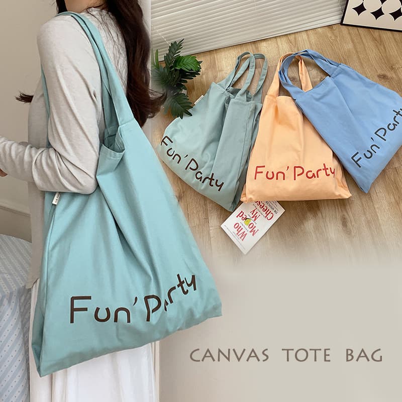 帆布バッグ 新作キャンバストートバッグ ロゴ入り肩掛けエコバッグ