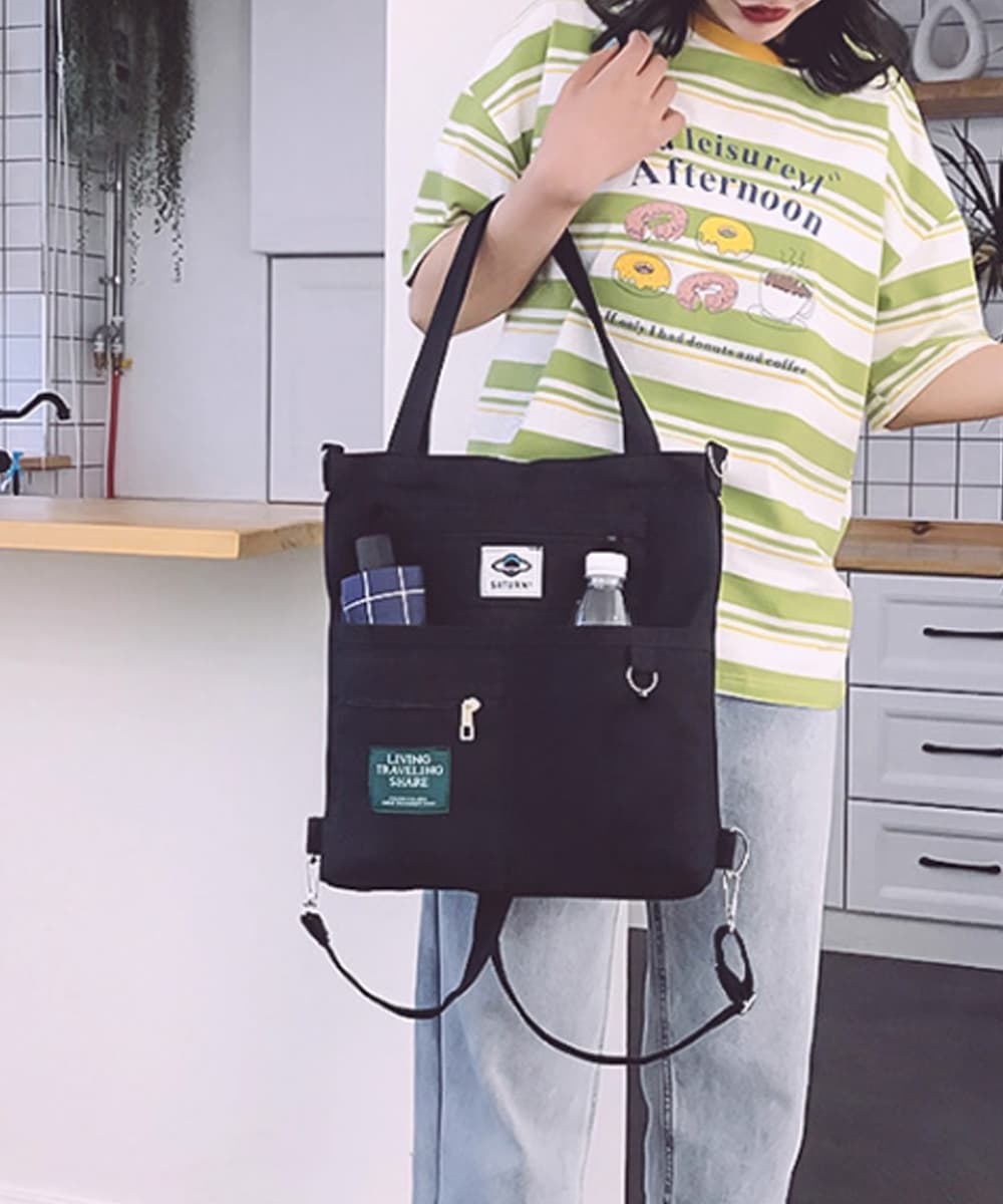 帆布バッグ 帆布トートバッグ 3通り使える軽量多機能かばん