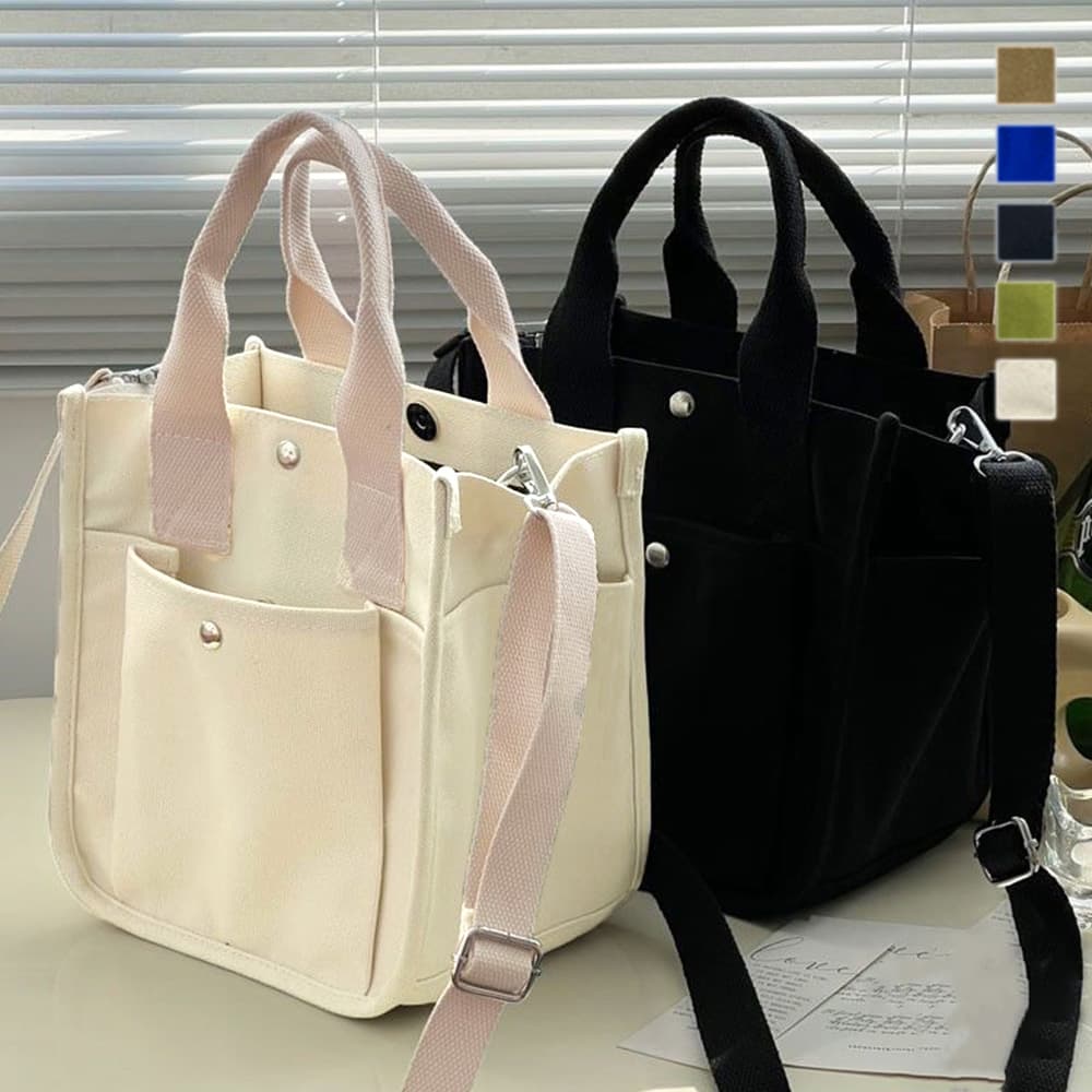 帆布バッグ 帆布ミニトートバッグ 軽量ショルダー対応二通り