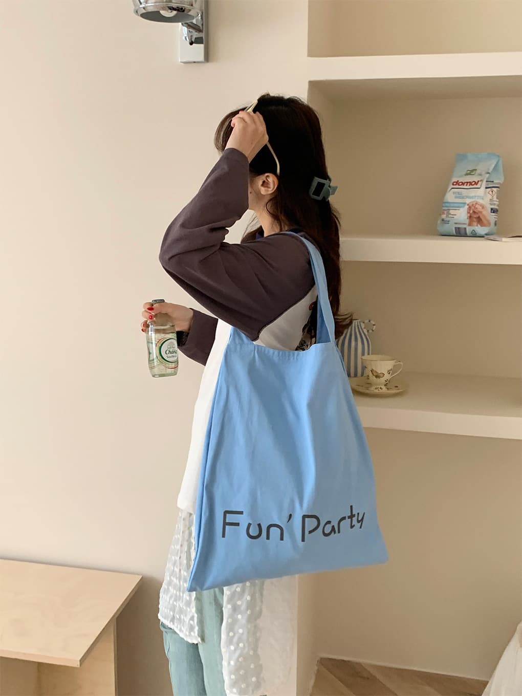 帆布バッグ 新作キャンバストートバッグ ロゴ入り肩掛けエコバッグ