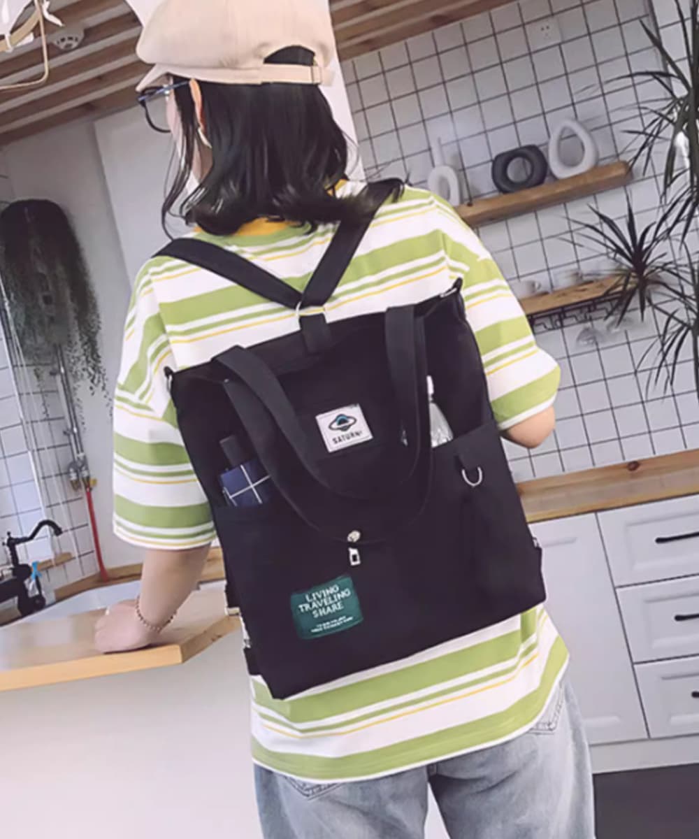 帆布バッグ 帆布トートバッグ 3通り使える軽量多機能かばん