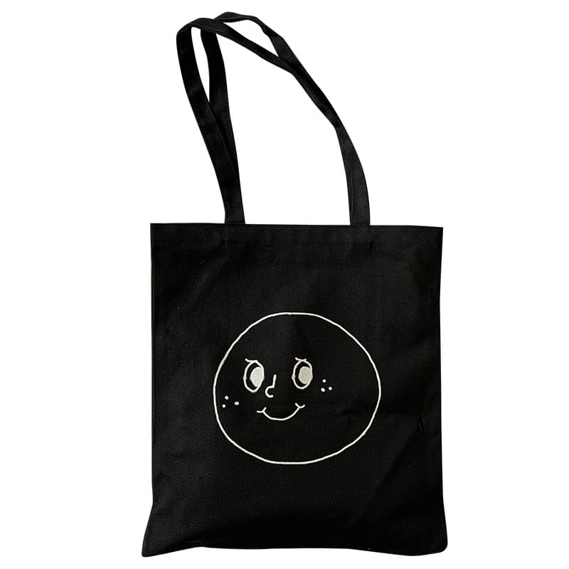 帆布バッグ かわいい笑顔プリント帆布トートバッグ