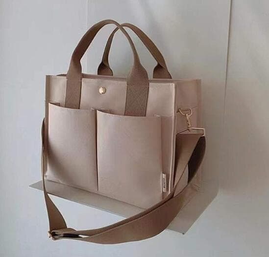 帆布バッグ 女性用帆布トートバッグ 肩掛けショルダー二色展開