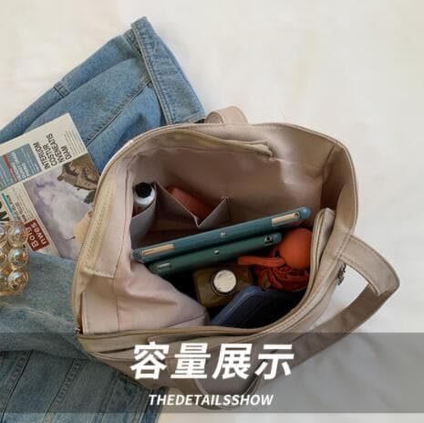 帆布バッグ 女性用配色帆布ショルダートートバッグ